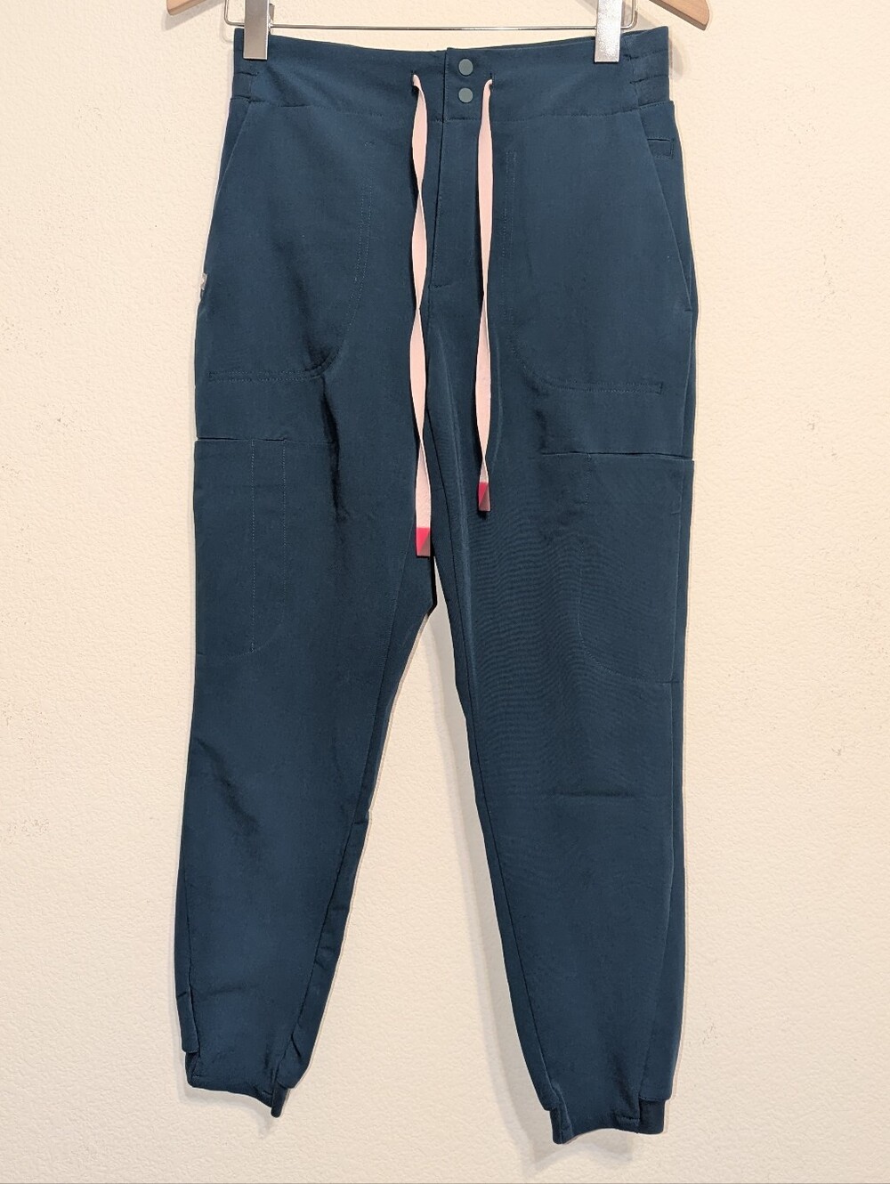 Figs Scrub Pants Sumaiya Slim High Waisted Womens Size Small Caribbean Blue
